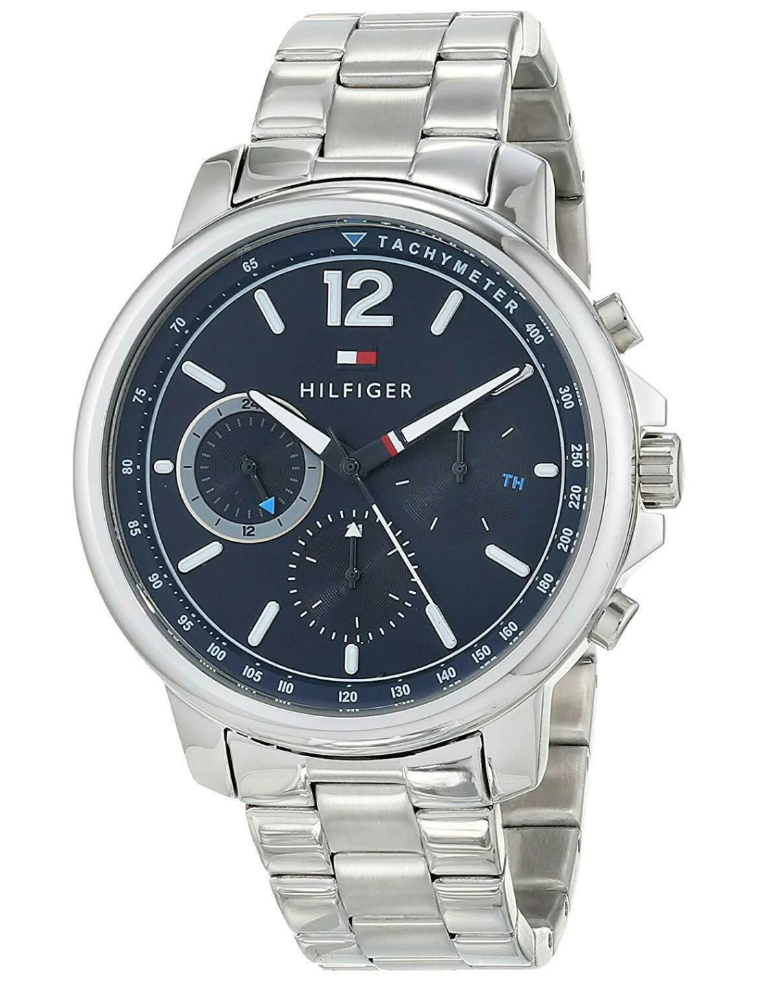 Montre Homme Tommy Hilfiger Landon 1791534 - Cadran Bleu, Boîtier Acier, Bracelet Cuir