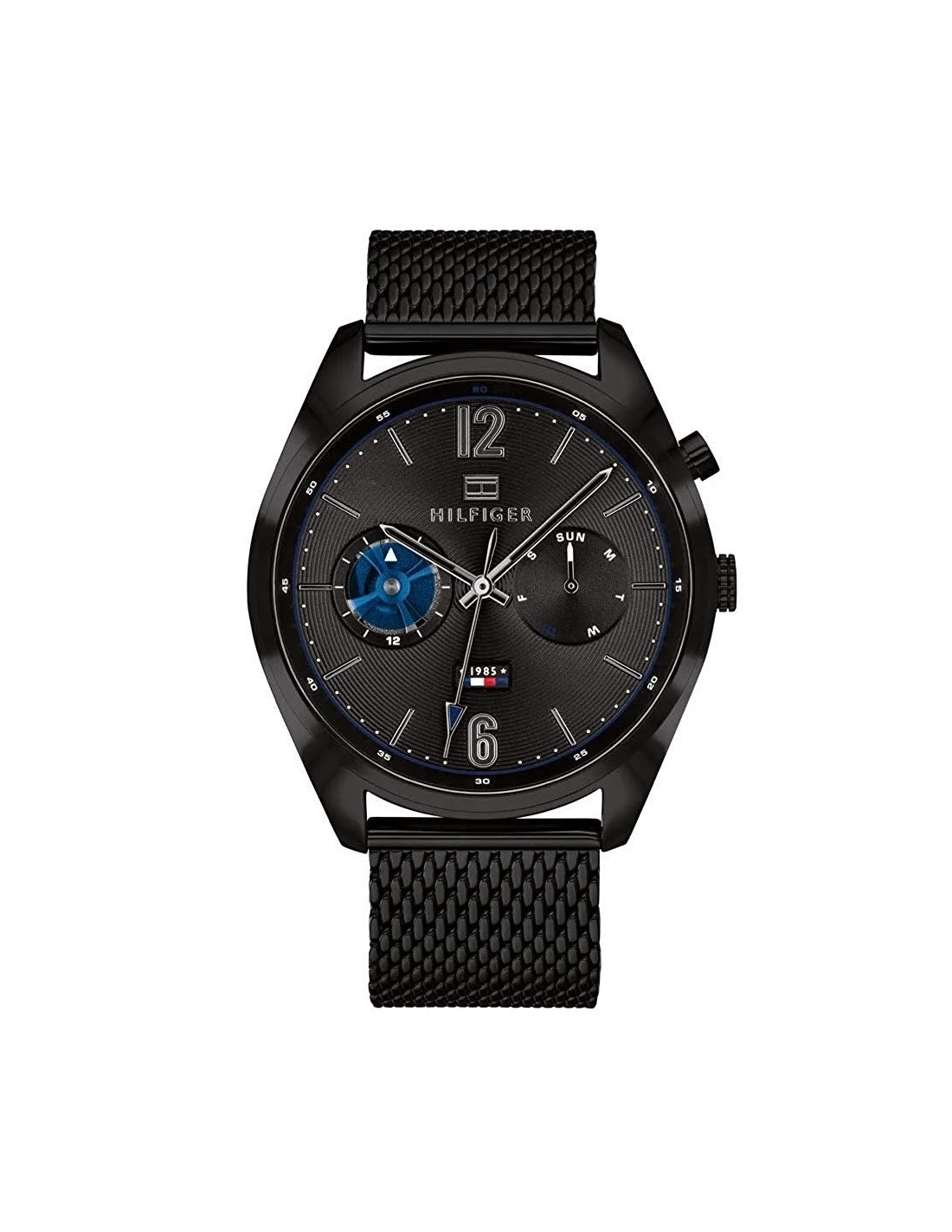 Montre Homme Tommy Hilfiger Deacon 1791547 - Boîtier Acier Noir, Bracelet Maille Milanaise