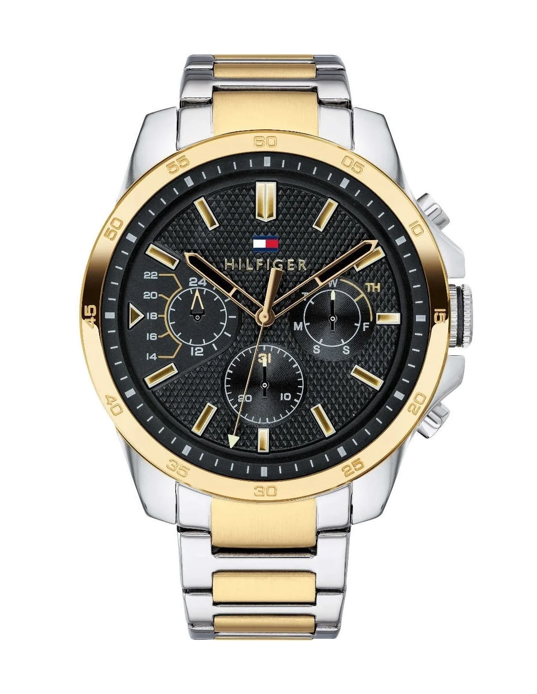 Montre Homme Tommy Hilfiger 1791559 Decker - Cadran Bleu, Bracelet Acier Bicolore Argent/Or