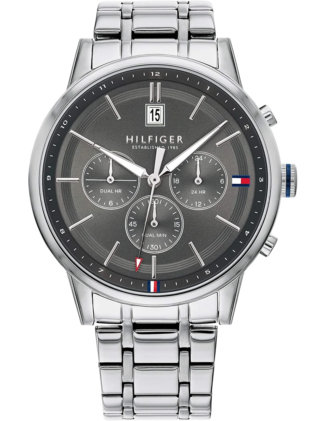 Montre Homme Tommy Hilfiger 1791632 Kyle Cadran Gris Multifonction Bracelet Acier