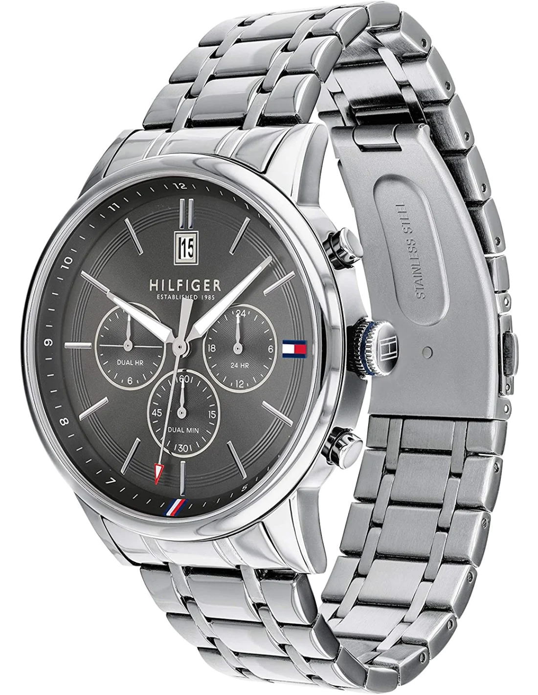 Montre Homme Tommy Hilfiger 1791632 Kyle Cadran Gris Multifonction Bracelet Acier vue 2