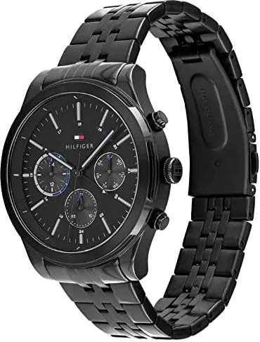 Montre Homme Tommy Hilfiger 1791695 Kyle - Boîtier 44mm Noir Acier - Cadran Noir vue 2