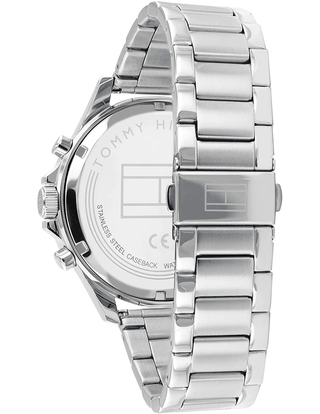 Montre Homme Tommy Hilfiger 1791718 Chronographe Acier Bicolore Bleu Rouge vue 3