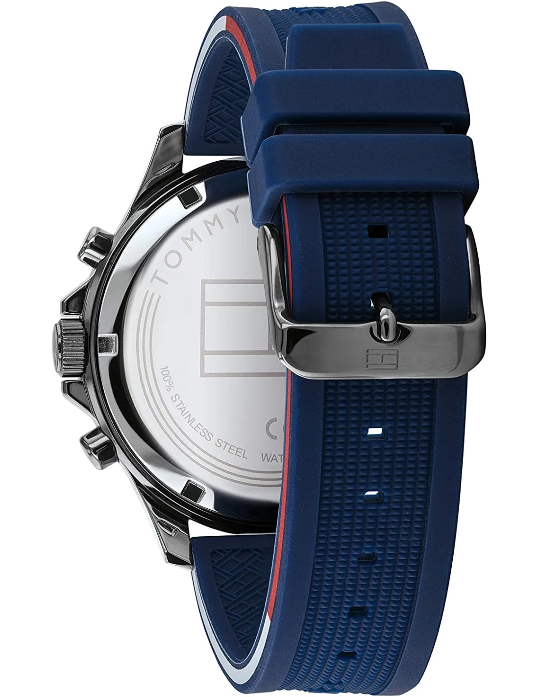 Montre Homme Tommy Hilfiger 1791721 - Boîtier Silicone Doré, Cadran et Bracelet Silicone Bleu vue 3