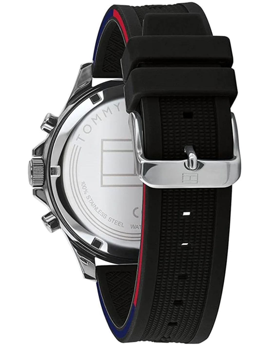 Montre Homme Tommy Hilfiger 1791724 Chronographe Silicone Noir Bracelet Silicone vue 2