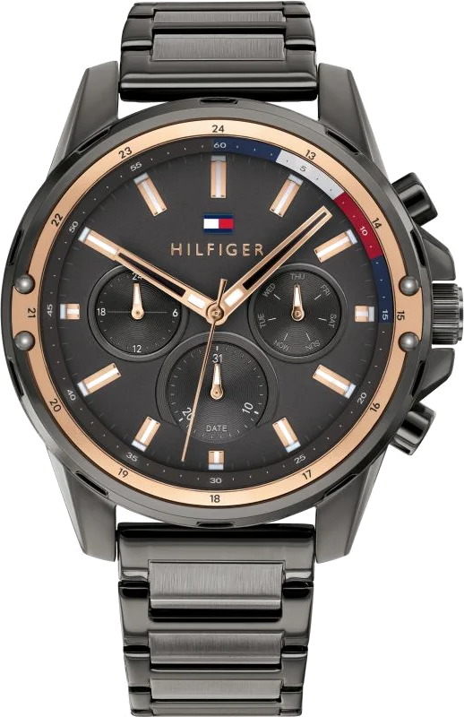 Montre Homme Tommy Hilfiger 1791790 - Boîtier Acier Gris, Cadran Gris, Bracelet Noir