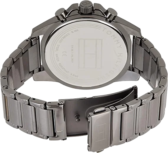Montre Homme Tommy Hilfiger 1791790 - Boîtier Acier Gris, Cadran Gris, Bracelet Noir vue 3