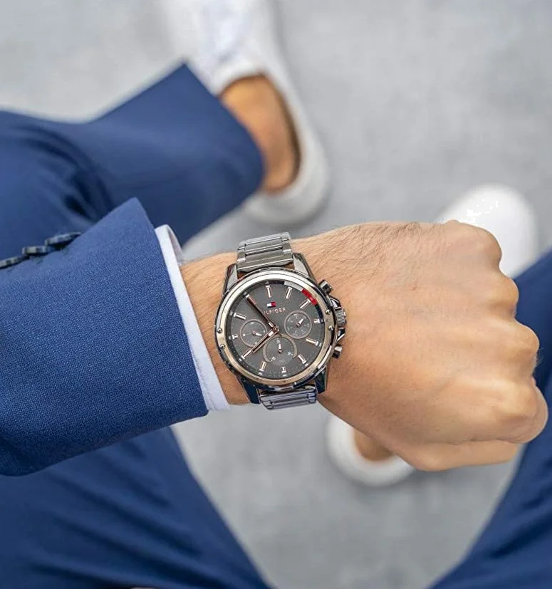 Montre Homme Tommy Hilfiger 1791790 - Boîtier Acier Gris, Cadran Gris, Bracelet Noir vue 4