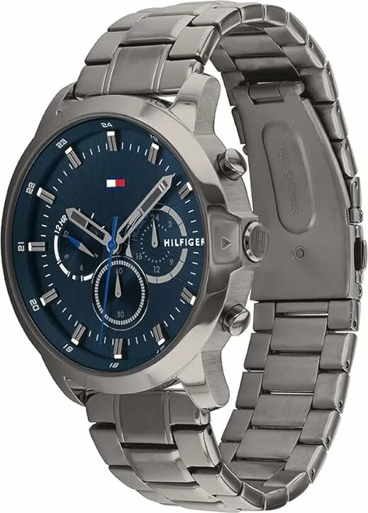 Montre Homme Tommy Hilfiger 1791796 Jameson - Boîtier Acier Gris 46mm, Cadran Bleu Texturé vue 2