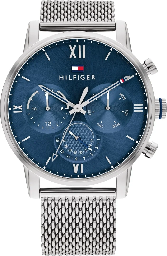 Montre Homme Tommy Hilfiger 1791881 Sullivan - Cadran Bleu, Bracelet Acier Maille Milanaise Argent