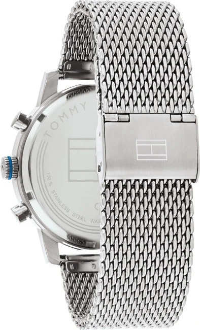 Montre Homme Tommy Hilfiger 1791881 Sullivan - Cadran Bleu, Bracelet Acier Maille Milanaise Argent vue 3
