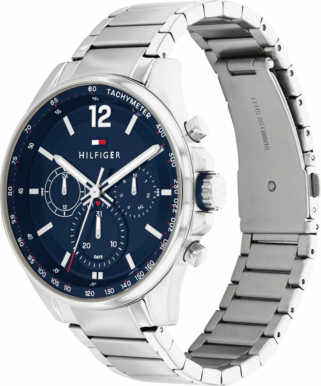 Montre Homme Tommy Hilfiger 1791973 - Cadran Bleu Multifonctions en Acier Argenté vue 2