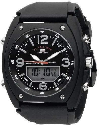 Montre Homme US Polo US9052 Analogique/Digitale Bracelet En Caoutchouc Noir