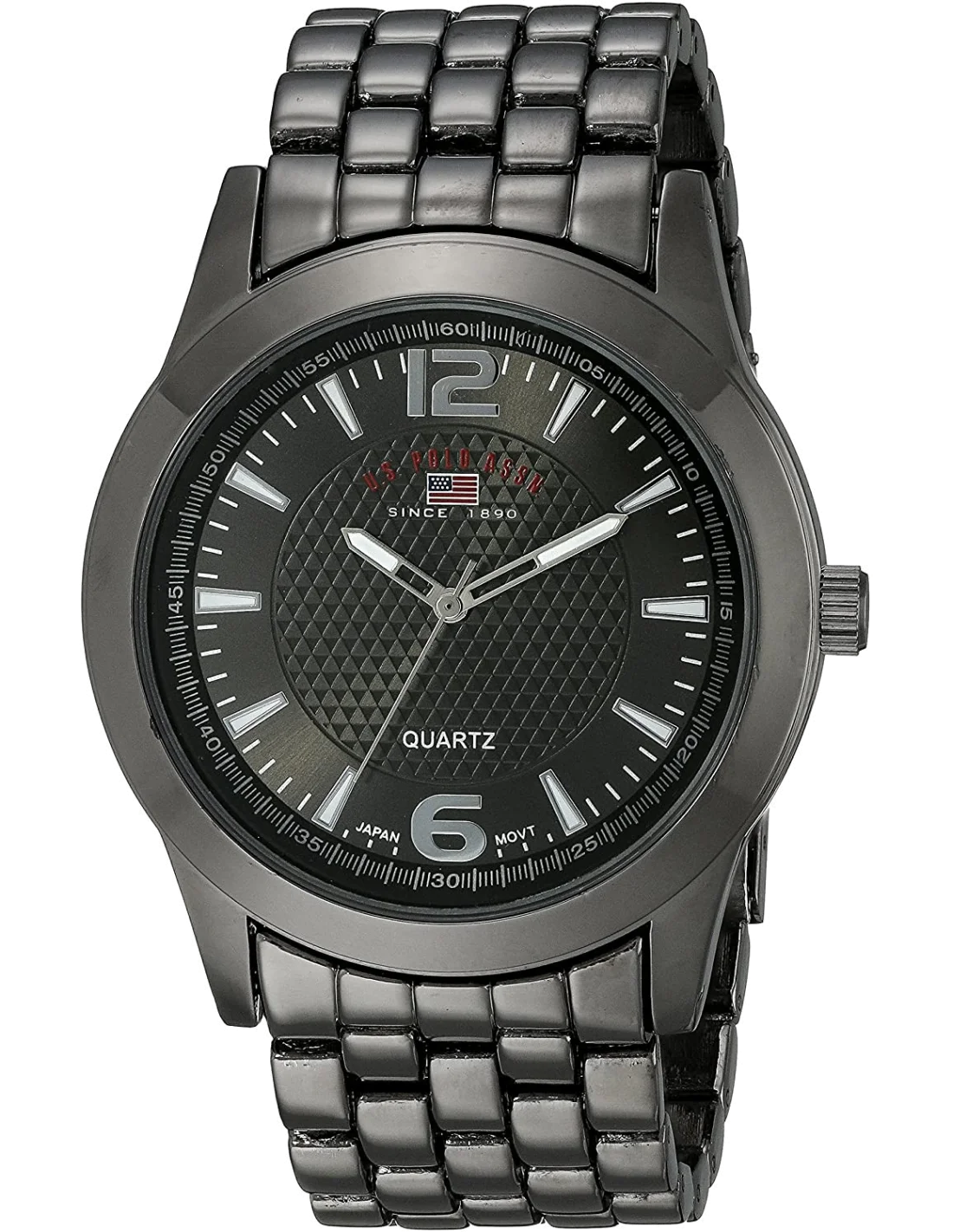 Montre Homme US Polo US8444EXL Cadran Noir Bracelet Gris Acier