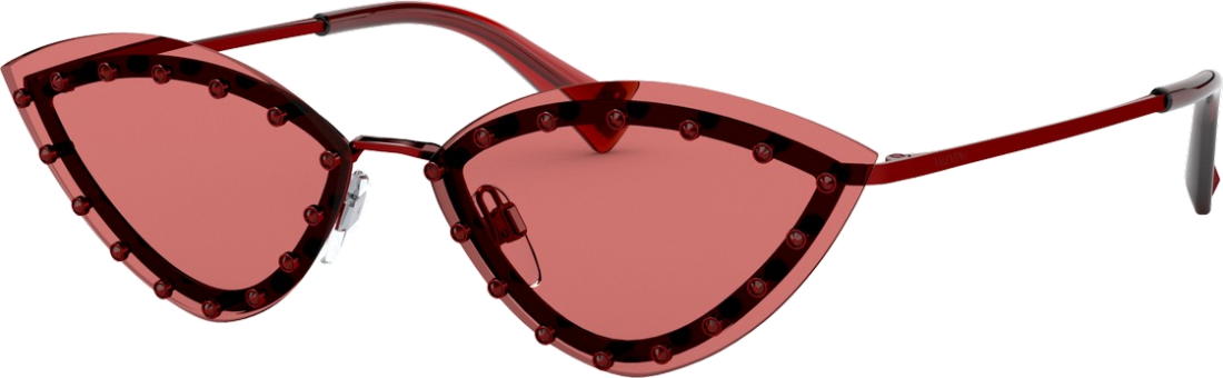 Lunettes de soleil Valentino Garavani VA2033 en métal - Rouge vue 2