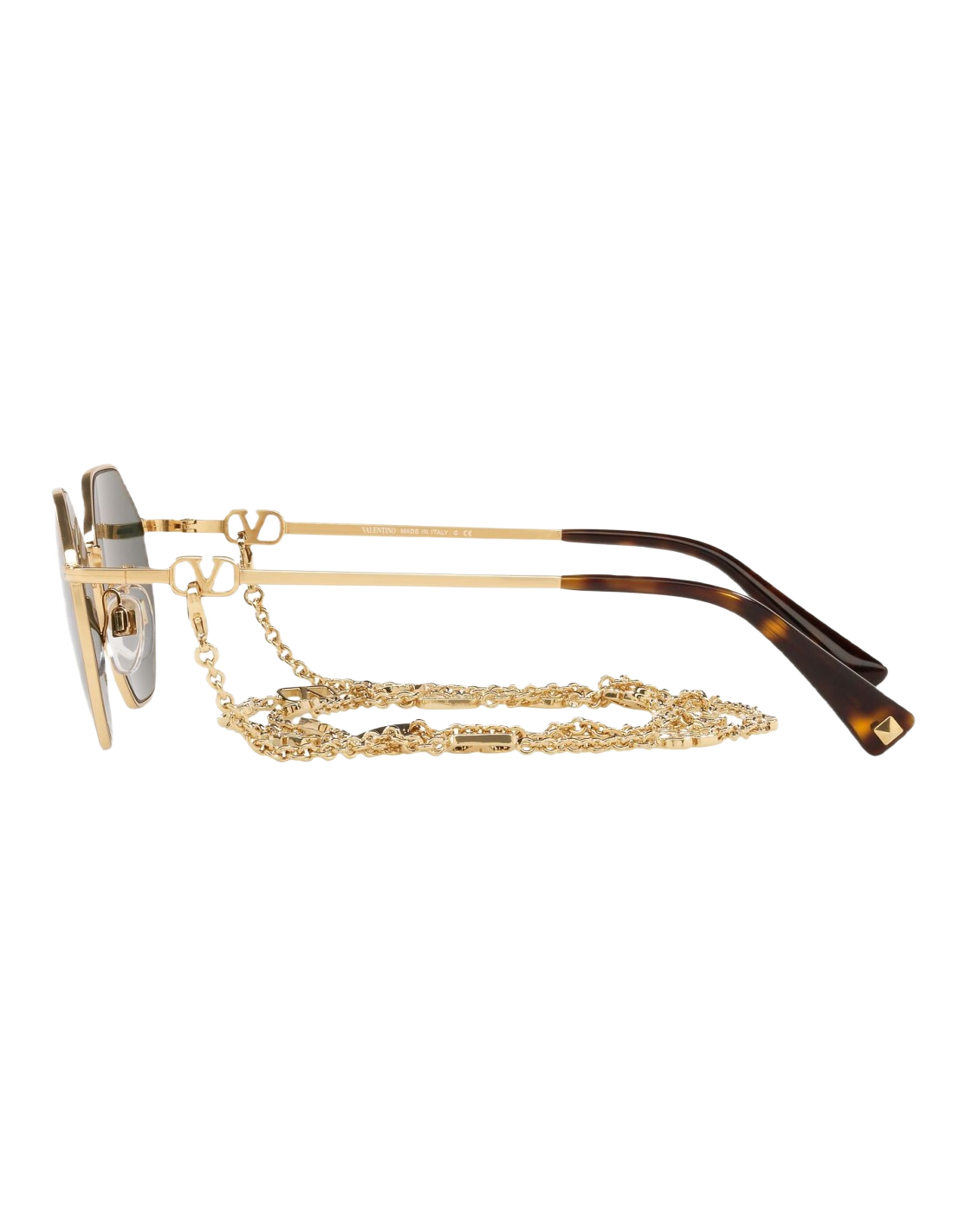 Lunettes de soleil Valentino Garavani VA2040 Hexagonales avec chaine - Vert vue 3