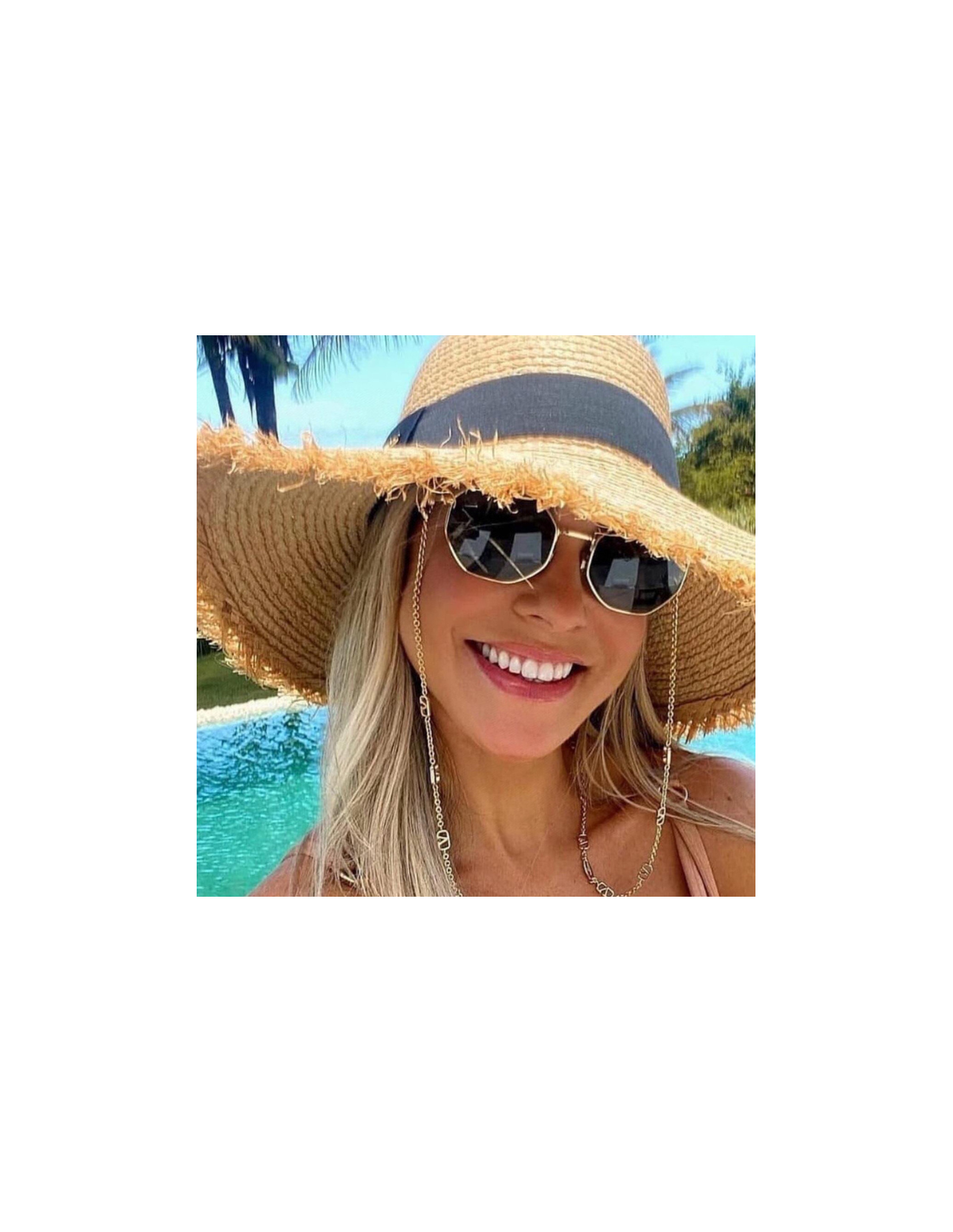 Lunettes de soleil Valentino Garavani VA2040 Hexagonales avec chaine - Vert vue 4