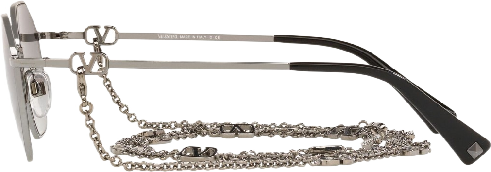 Lunettes de soleil Valentino Garavani VA2040 Hexagonales avec chaine - Gris vue 2