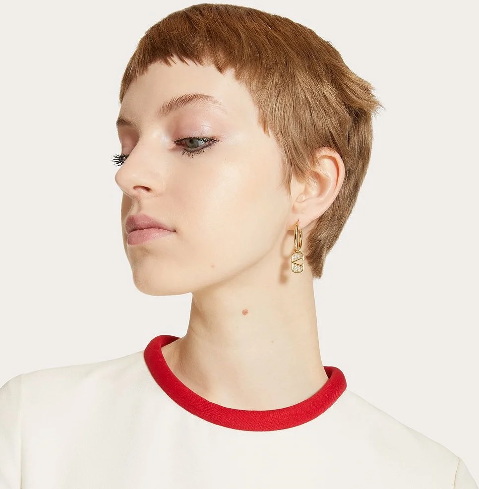 Boucles d'oreilles Valentino Garavani Vlogo Signature plaque en métal vue 4