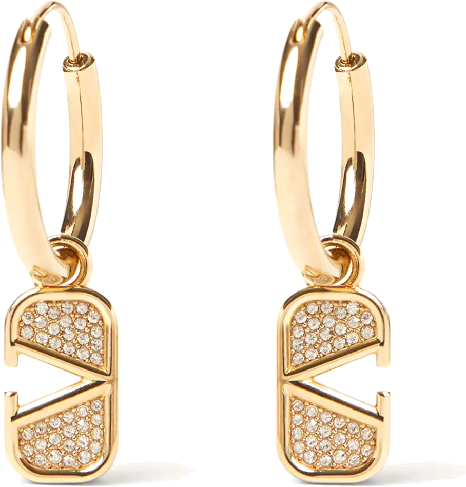 Boucles d'oreilles Valentino Garavani Vlogo Signature plaque en métal