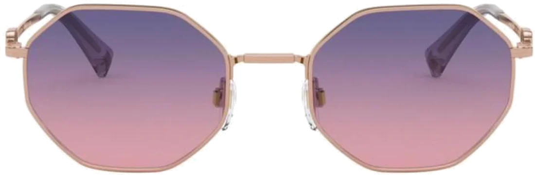 Lunettes de soleil Valentino Garavani VA2040-300416 Hexagonales en métal or rose vue 2
