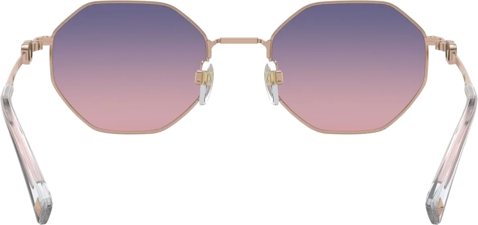 Lunettes de soleil Valentino Garavani VA2040-300416 Hexagonales en métal or rose vue 3