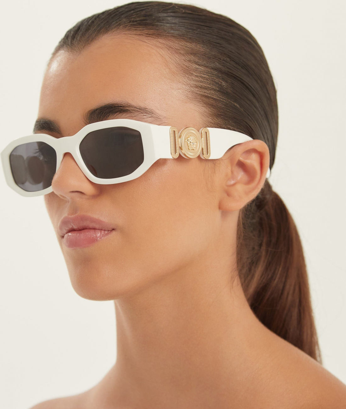 Lunettes de soleil Medusa Biggie Versace VE4361 en acétate - Blanc