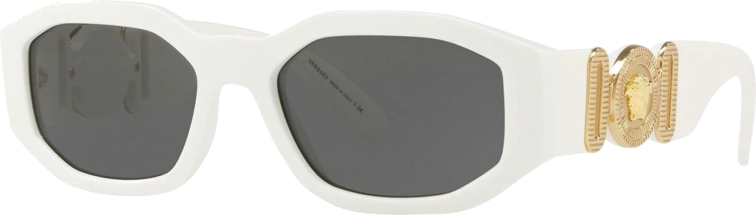 Lunettes de soleil Medusa Biggie Versace VE4361 en acétate - Blanc vue 2