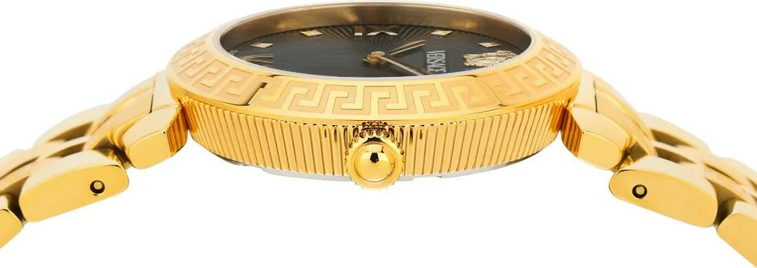 Montre Versace Daphnis VEOCA0524 pour Femme - Cadran Noir, Boîtier et Bracelet Acier Doré vue 3