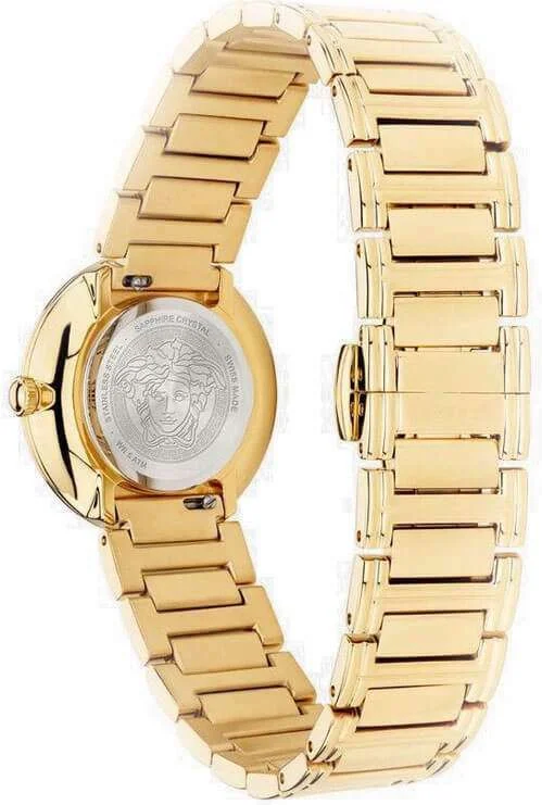 Montre Versace VET300121 Virtus Mini Femme, Cadran Noir et Bracelet Acier Or Poli vue 2