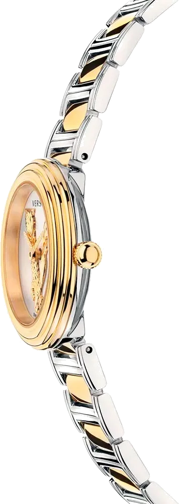 Montre Femme Versace VET300721 Virtus Mini Acier Bicolore Argent et Or vue 2