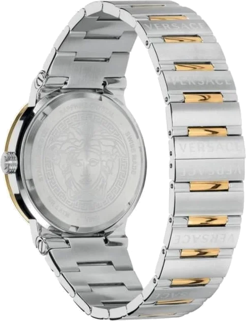 Montre Versace Greca Logo VEVH00720 pour Femme - Cadran Vert, Bracelet Acier Argenté et Doré vue 3