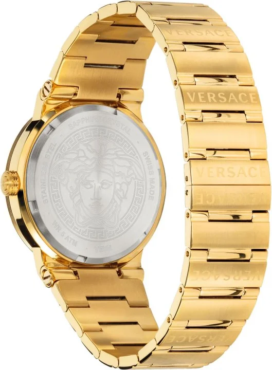 Montre Femme Versace Greca Logo VEVH00820, Cadran Noir et Bracelet Acier Doré vue 2