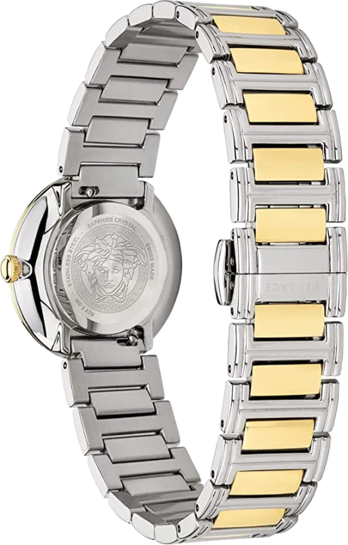 Montre Femme Versace Virtus Mini VET300821 bracelet acier argent doré cadran vert vue 3