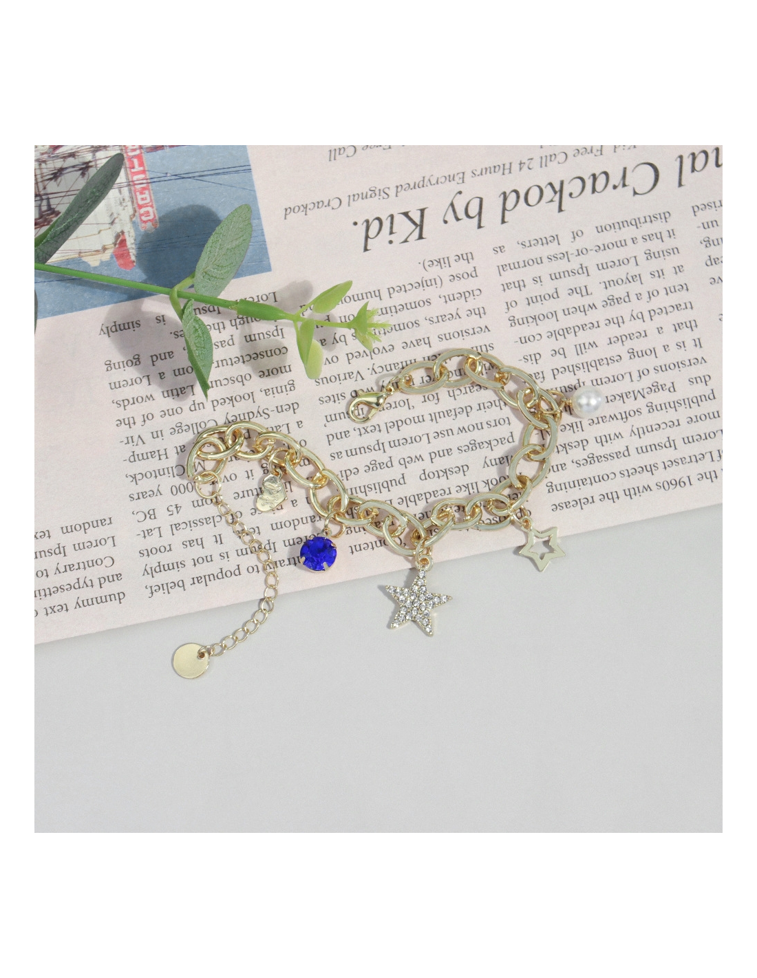 Bracelet à breloques Victoria Bradley en acier plaqué doré - Or vue 2