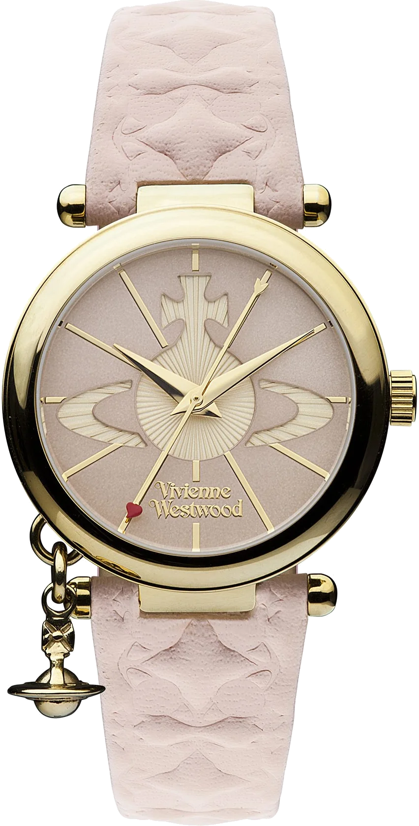 Montre Femme Vivienne Westwood Orb II VV006PKPK - Boîtier Or Jaune & Cadran Rose - Bracelet Cuir Rose