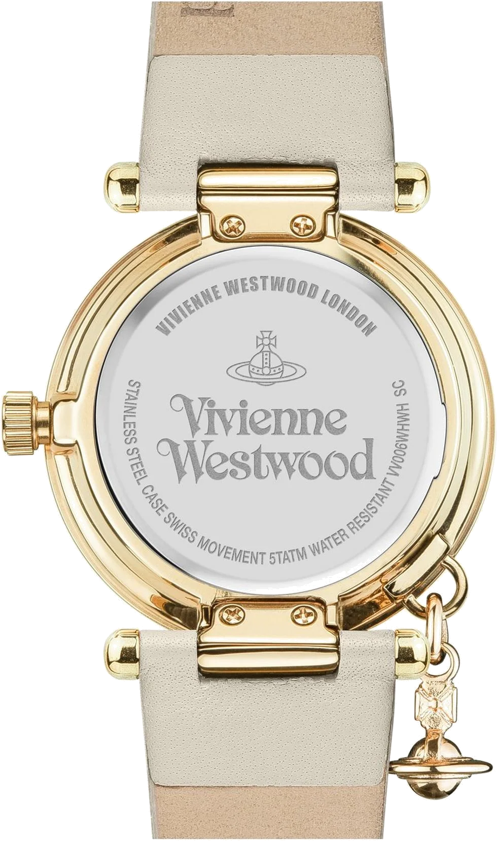 Montre Femme Vivienne Westwood Orb II - Réf. VV006WHWH - Cadran doré, bracelet cuir beige vue 3