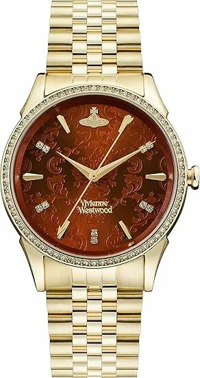 Montre Femme Vivienne Westwood Wallace VV208RDGD - Boîtier et bracelet acier doré, cadran rouge