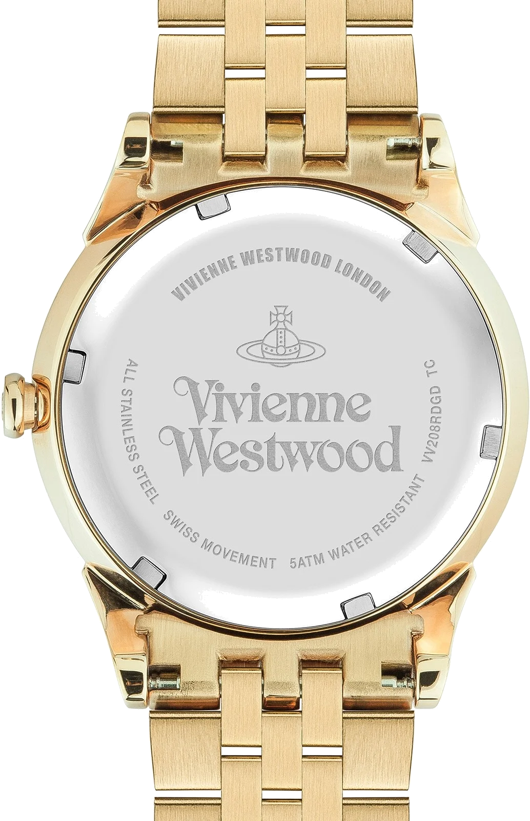 Montre Femme Vivienne Westwood Wallace VV208RDGD - Boîtier et bracelet acier doré, cadran rouge vue 4