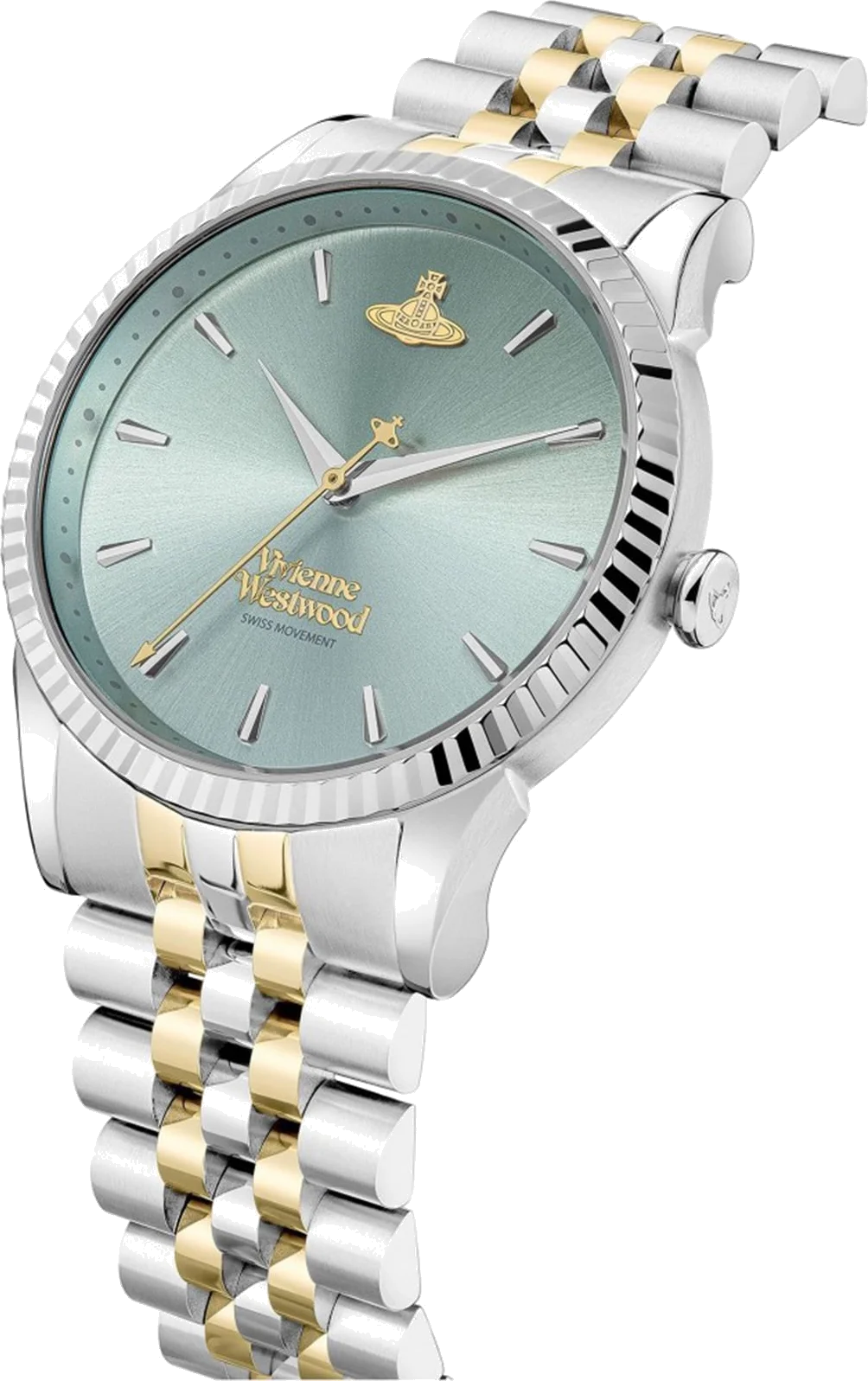 Montre Femme Vivienne Westwood Seymour VV240LGRSG - Cadran Turquoise & Bracelet Acier Bicolore vue 4