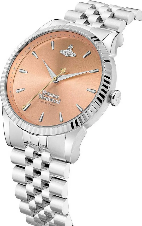 Montre Femme Vivienne Westwood VV240PHSL - Cadran Orange & Bracelet Acier Argenté vue 2