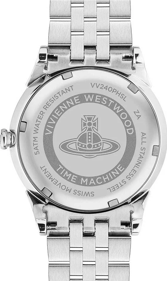 Montre Femme Vivienne Westwood VV240PHSL - Cadran Orange & Bracelet Acier Argenté vue 4