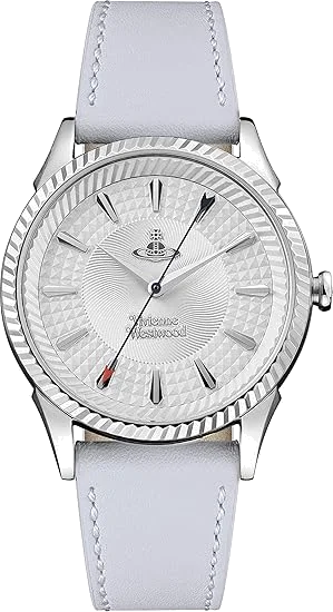 Montre Femme Vivienne Westwood Seymour VV240SLLC - Cadran blanc, bracelet cuir gris