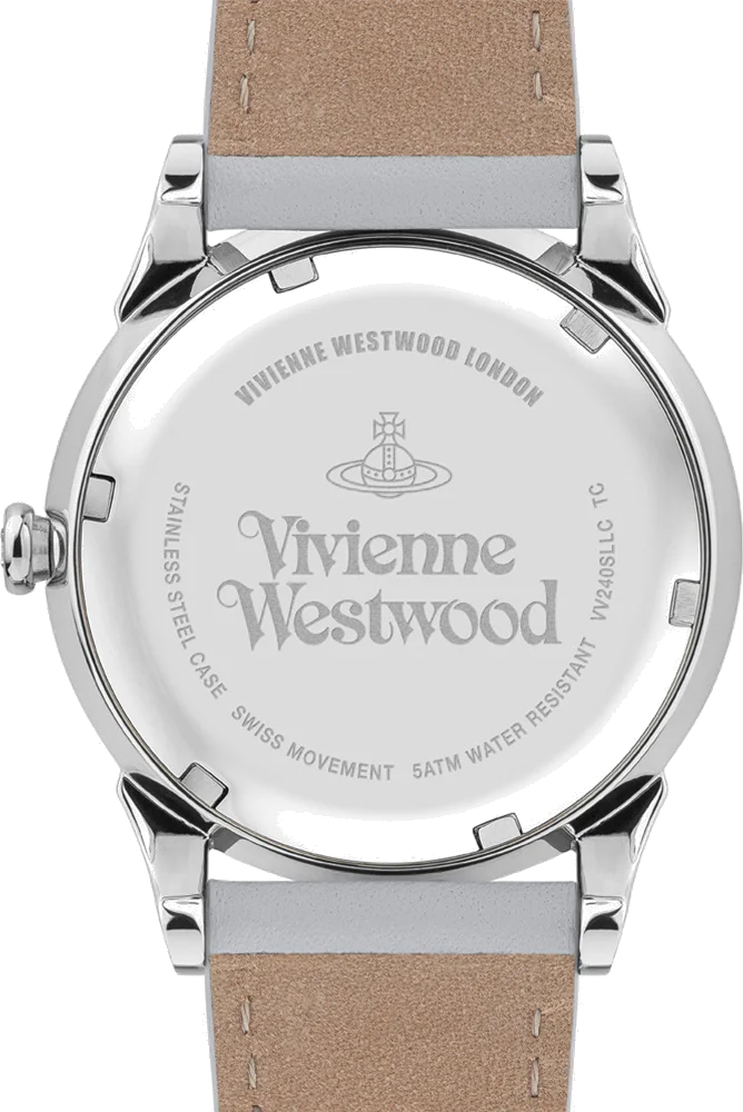 Montre Femme Vivienne Westwood Seymour VV240SLLC - Cadran blanc, bracelet cuir gris vue 4