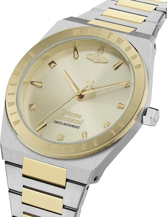 Montre Femme Vivienne Westwood Charterhouse VV244CPSG - Cadran doré, bracelet acier bicolore vue 2