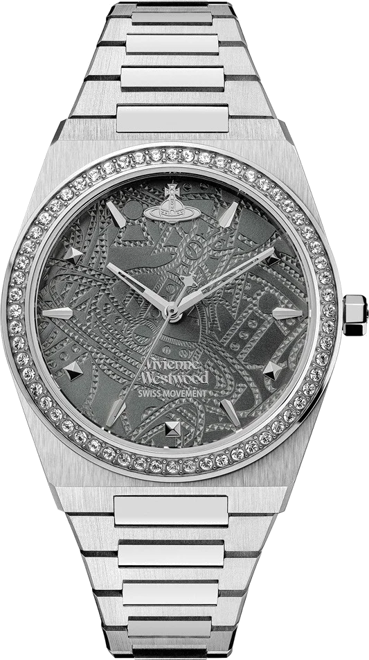 Montre Femme Vivienne Westwood Charterhouse VV244GYSL - Cadran Gris, Bracelet Acier Argenté
