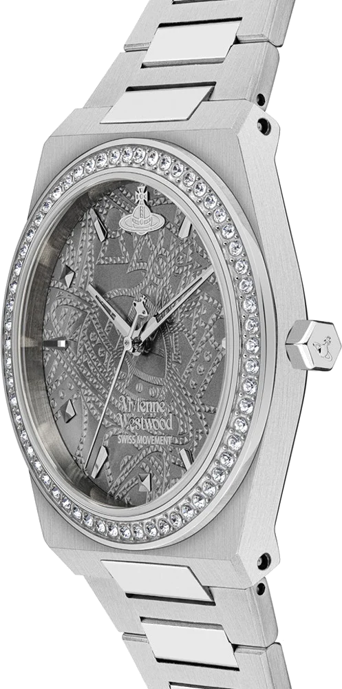 Montre Femme Vivienne Westwood Charterhouse VV244GYSL - Cadran Gris, Bracelet Acier Argenté vue 3