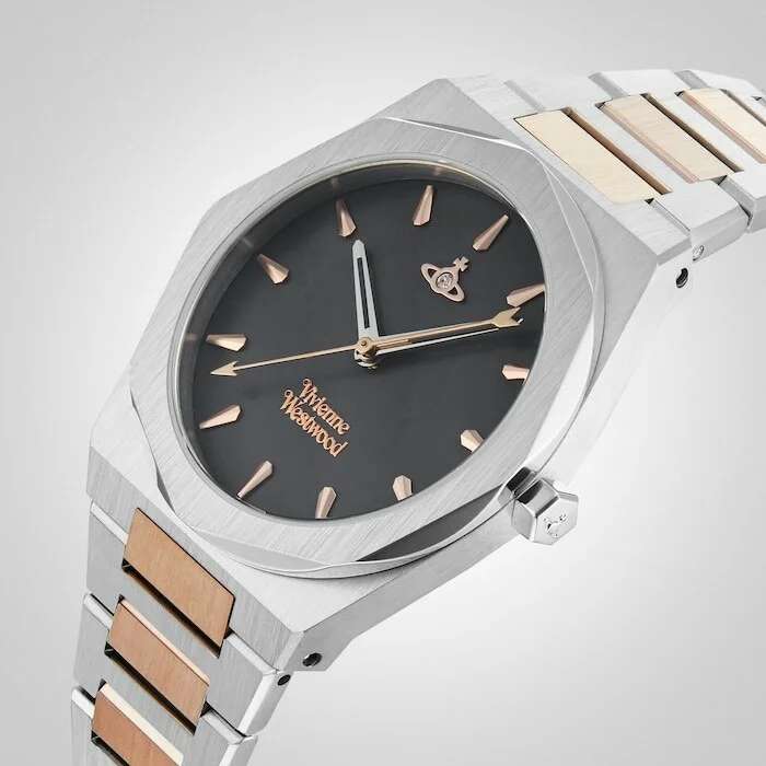 Montre Femme Vivienne Westwood VV244GYSR - Cadran Noir, Bracelet Acier Bicolore Argent vue 4