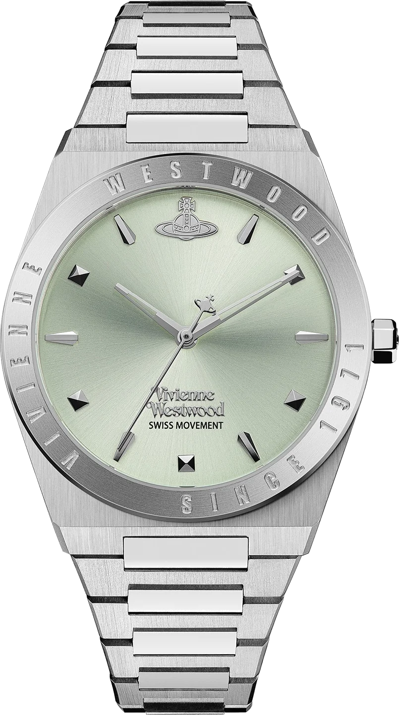 Montre Femme Vivienne Westwood Charterhouse VV244PGRSL - Cadran Vert, Boîtier et Bracelet Acier Argenté