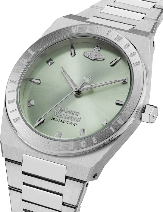 Montre Femme Vivienne Westwood Charterhouse VV244PGRSL - Cadran Vert, Boîtier et Bracelet Acier Argenté vue 2